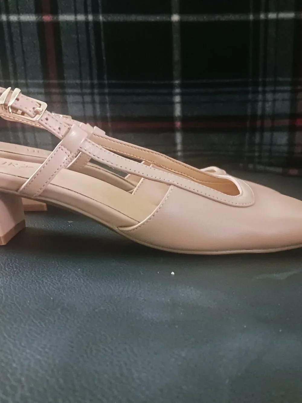 Naturalizer Harper Square Toe Slingback Block Heel Leather Pump Shoe Sz 7.5